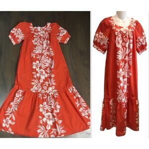 Vintage Royal Creations Hawaiian Hibscus Aloha‎ Muumuu Maxi Dress Size S